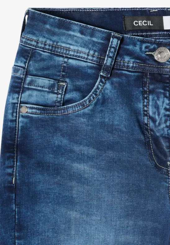 3/4 Slim Leg Jeans im Casual Fit Dark blue wash