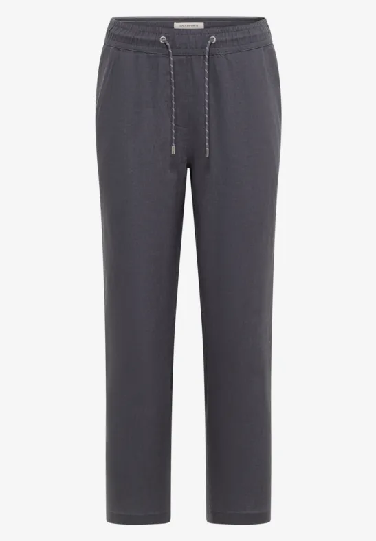 graue, bequeme Sweatpants mit Kordelzug und geradem Schnitt