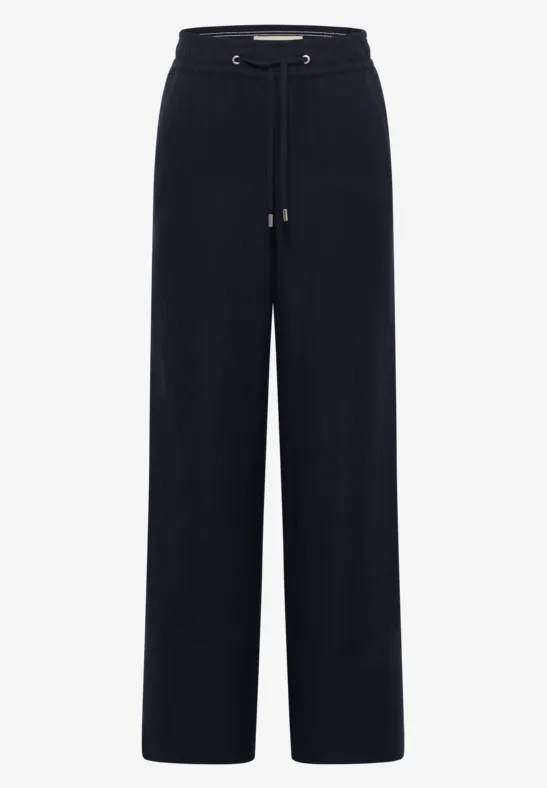 Wide Leg Hose im Loose Fit aus Leinenmix universal blue