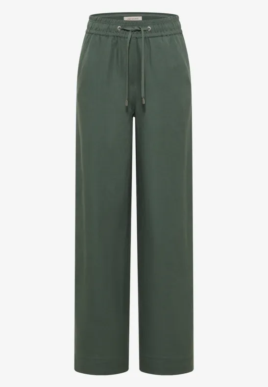 Wide Leg Hose im Loose Fit aus Leinenmix just khaki