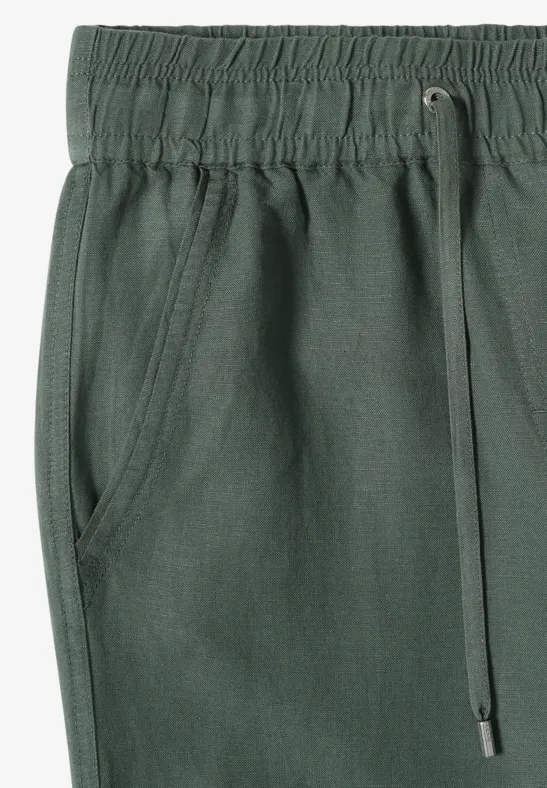 Wide Leg Hose im Loose Fit aus Leinenmix just khaki