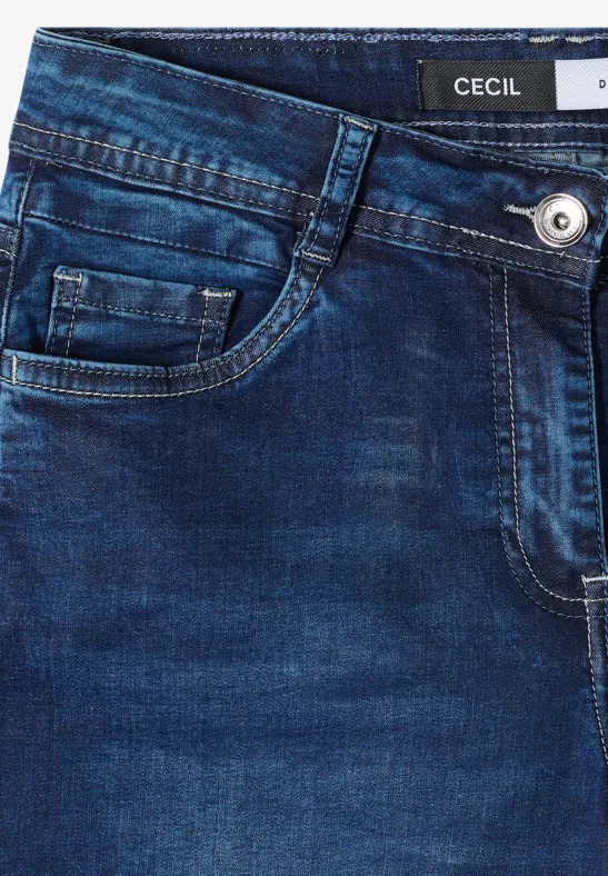 3/4 Wide Leg Jeans im Loose Fit Dark blue wash