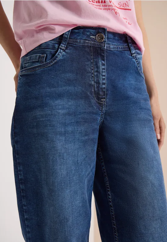 3/4 Wide Leg Jeans im Loose Fit Dark blue wash