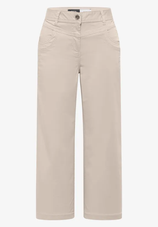 High Waist Wide Leg Hose im Loose Fit grain beige