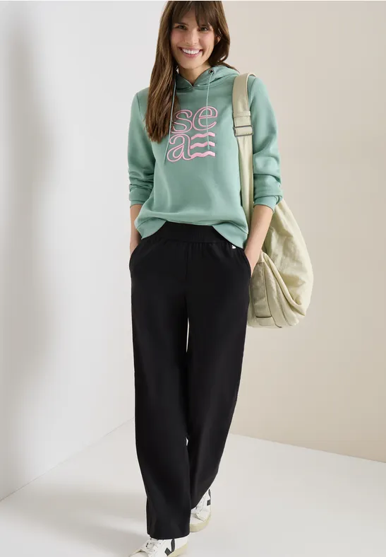 High Waist Wide Leg Pantalon Loose Fit Black