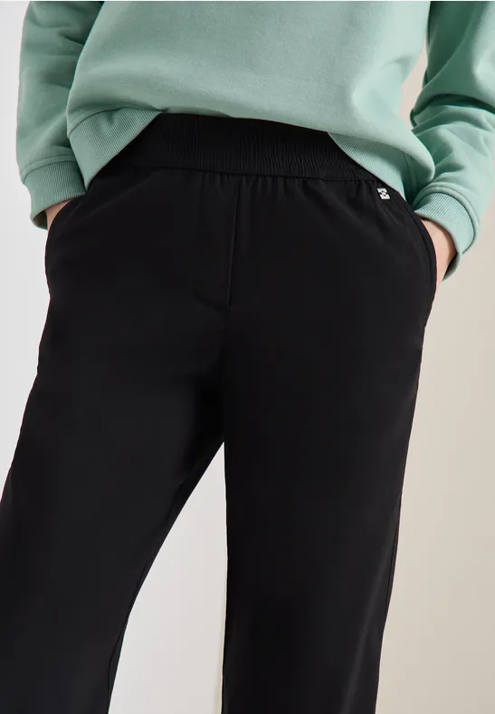 High Waist Wide Leg Pantalon Loose Fit Black