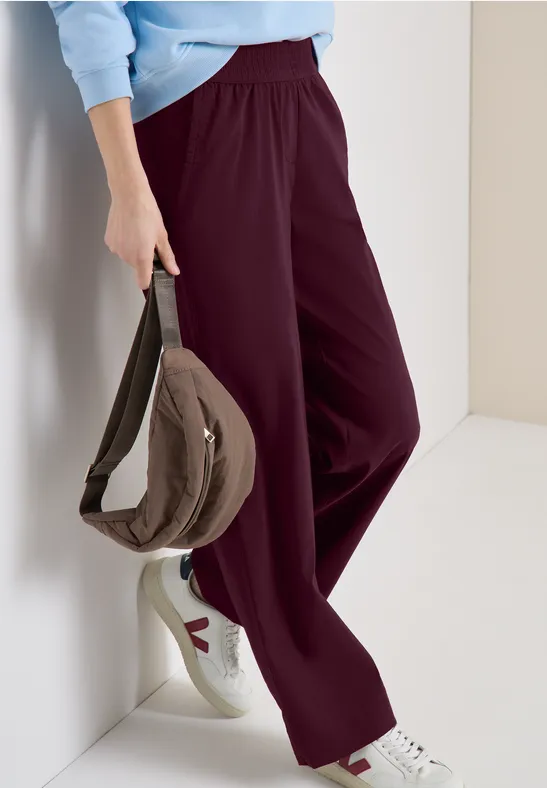 High Waist Wide Leg Pantalon Loose Fit grape red