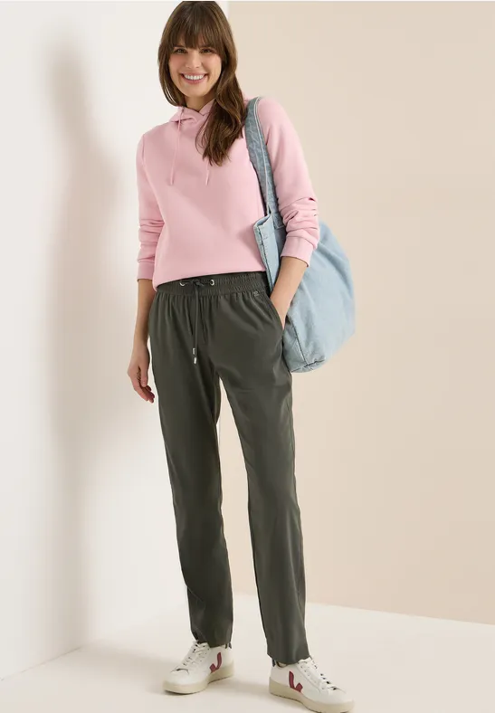 Leichte Hose im Casual Fit mit Stretch clear khaki