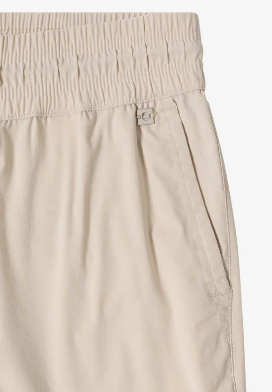 Spodnie z wąskimi nogawkami Mid Waist w stylu Casual Fit. grain beige