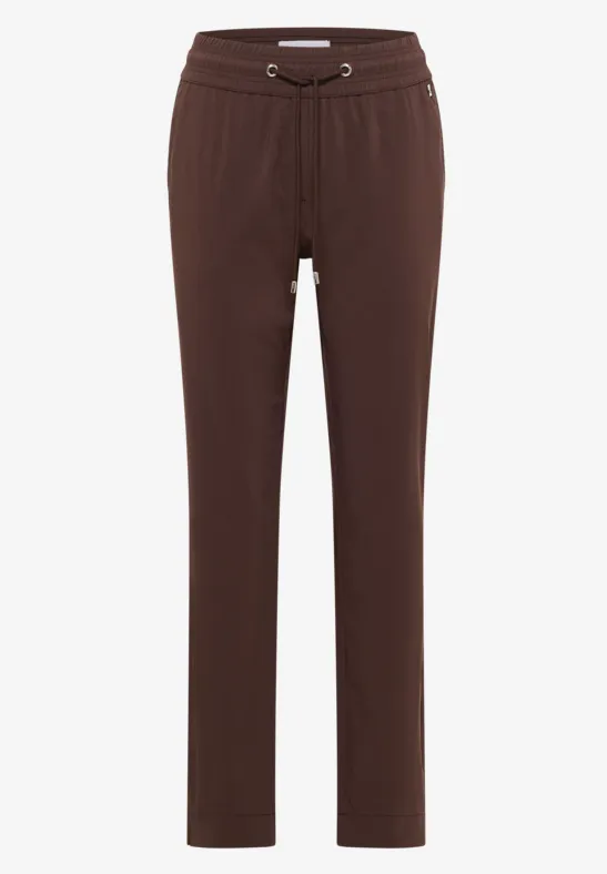 Leichte Hose im Casual Fit mit Stretch brown cacao