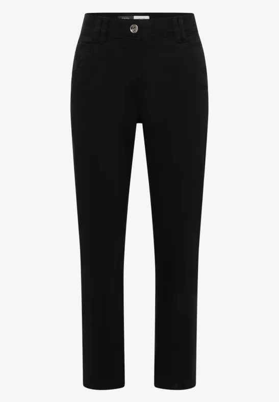 Mid Waist Slim Legs broek in casual fit Black