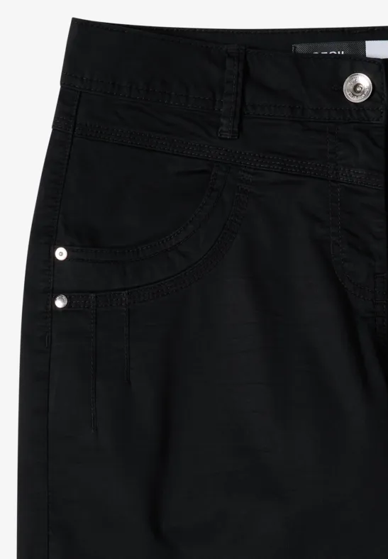 High Waist Flared Leg Pantalon Loose Fit Black