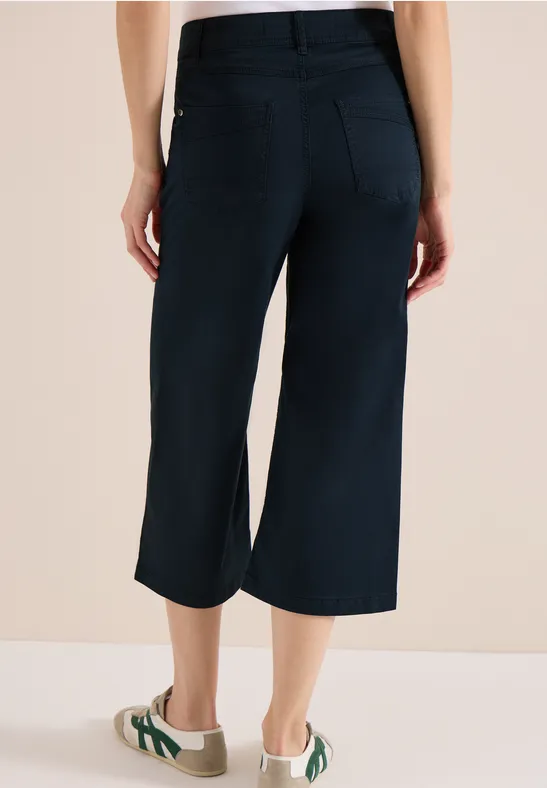 High Waist Flared Leg Pantalon Loose Fit universal blue