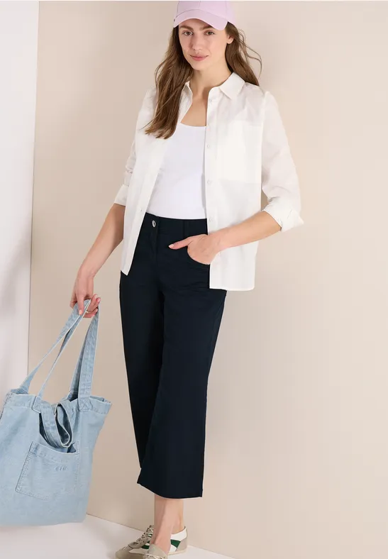 High Waist Flared Leg Pantalon Loose Fit universal blue