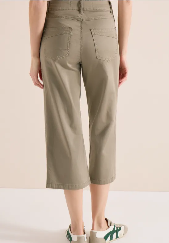 High Waist Flared Leg Pantalon Loose Fit smoky taupe