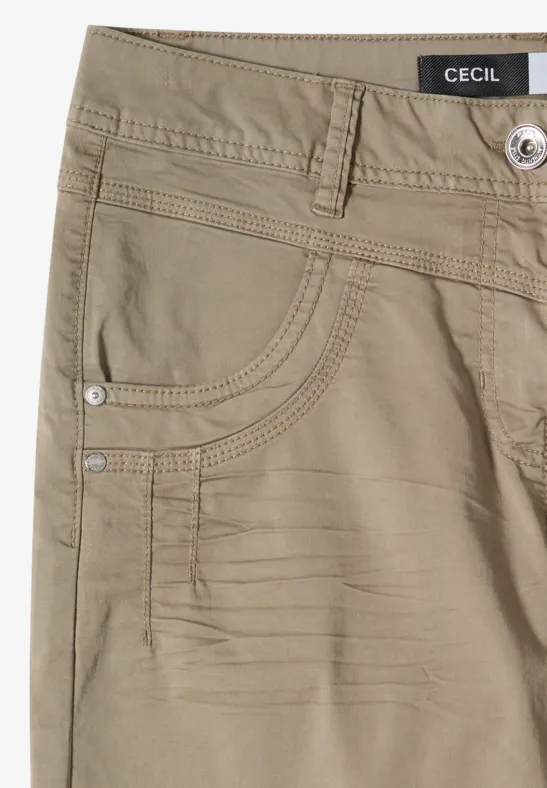 High Waist Flared Leg Pantalon Loose Fit smoky taupe