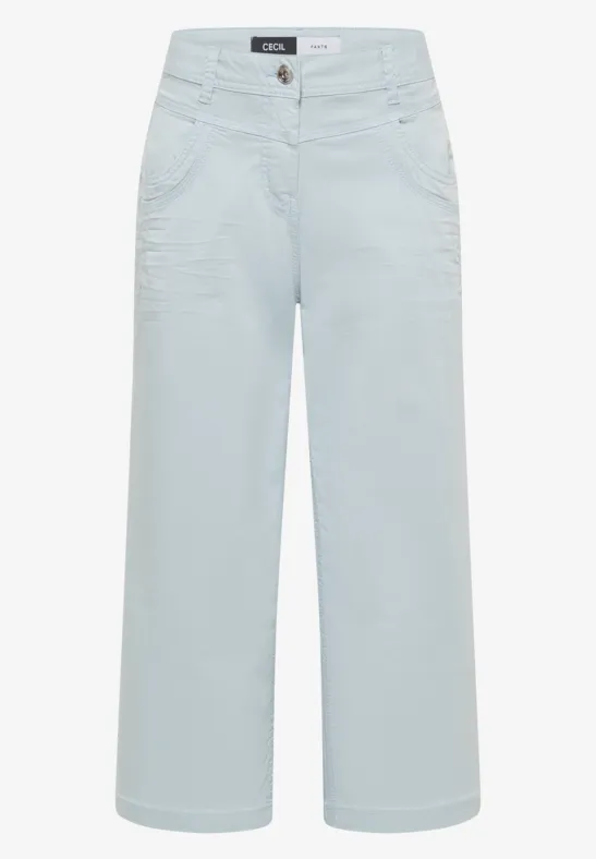 High Waist broek met uitlopende pijpen in Loose Fit diamond blue