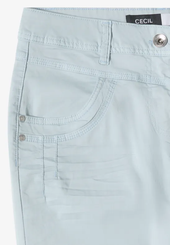 High Waist broek met uitlopende pijpen in Loose Fit diamond blue