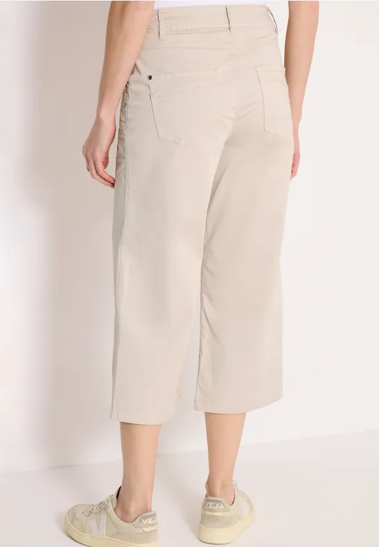 High Waist Flared Leg Pantalon Loose Fit grain beige