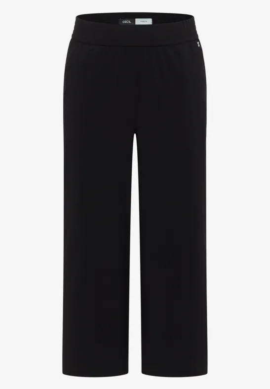 High Waist Wide Leg Hose im Loose Fit Black