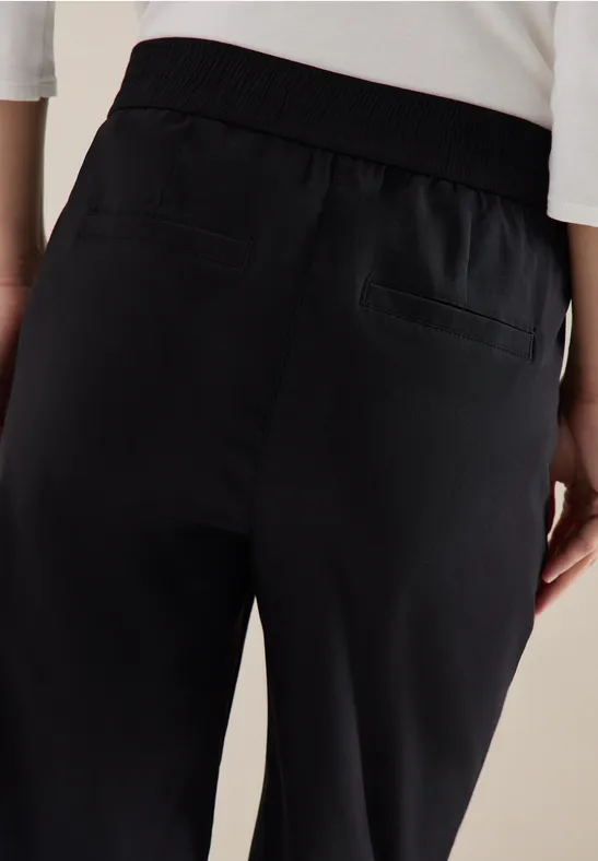 High Waist Wide Leg Hose im Loose Fit Black