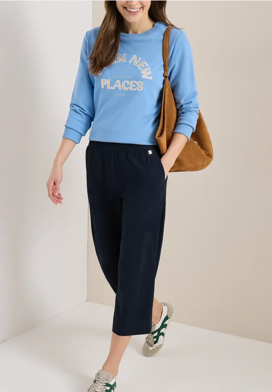 High Waist Wide Leg Hose im Loose Fit universal blue