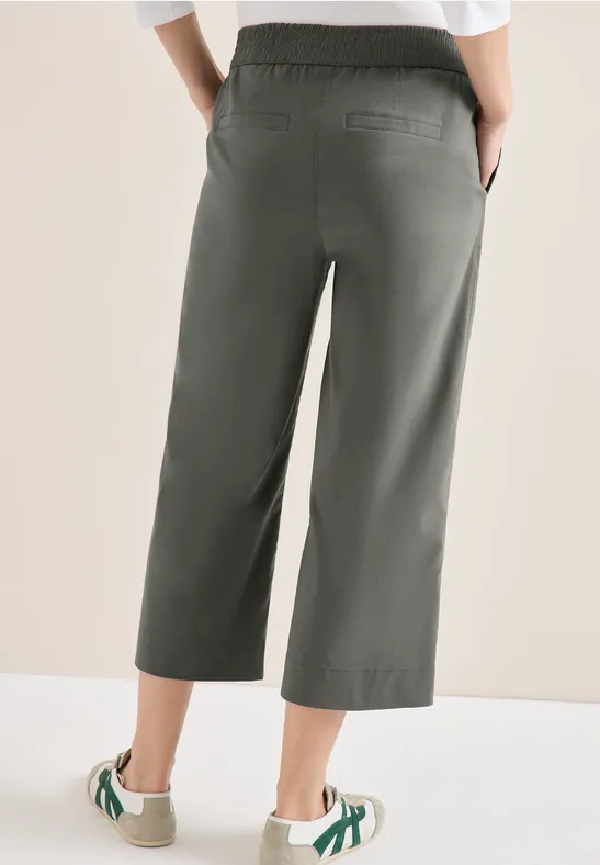 High Waist Wide Leg Hose im Loose Fit clear khaki