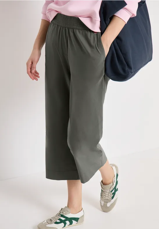 High Waist Wide Leg Hose im Loose Fit clear khaki