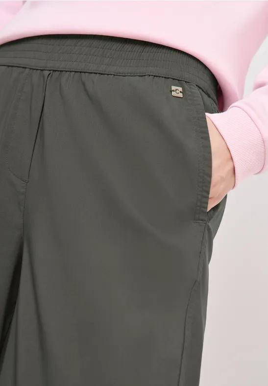 High Waist Wide Leg Hose im Loose Fit clear khaki