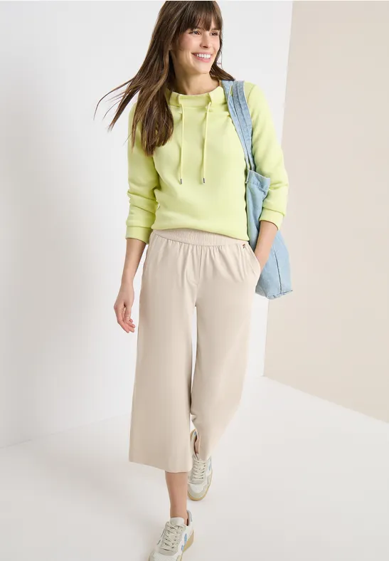 High Waist Wide Leg Hose im Loose Fit grain beige