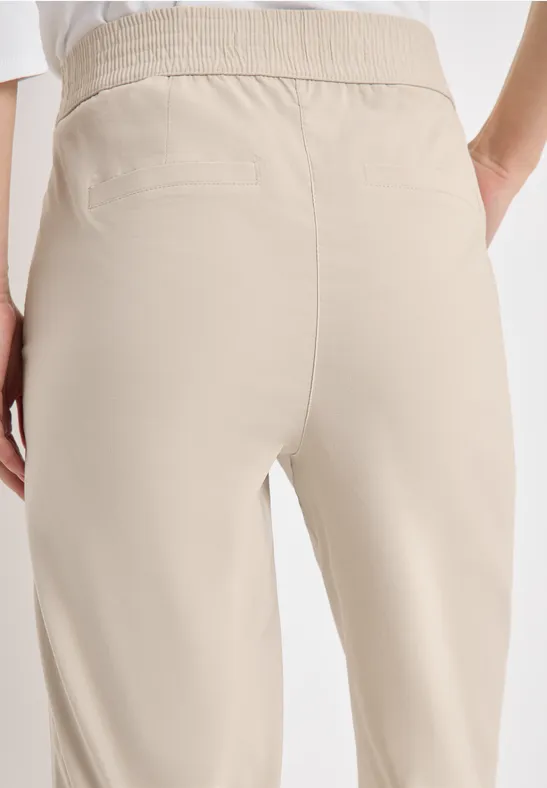 High Waist Wide Leg Hose im Loose Fit grain beige