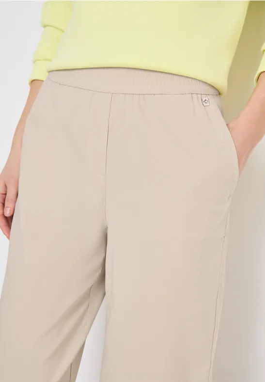 High Waist Wide Leg Hose im Loose Fit grain beige