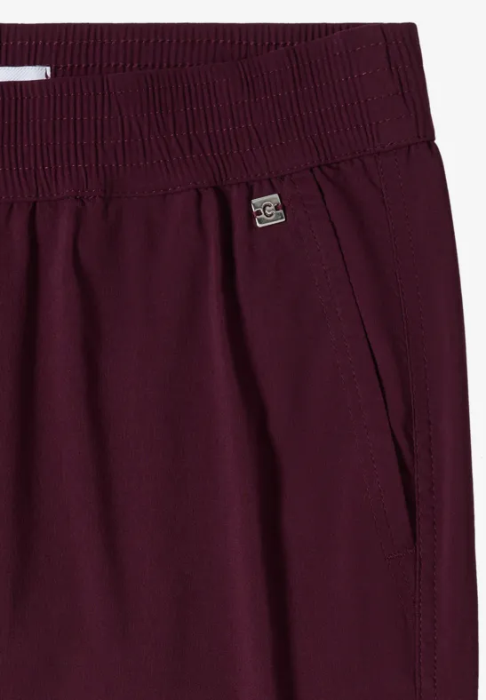 High Waist Wide Leg Hose im Loose Fit grape red