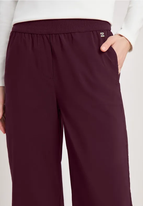 High Waist Wide Leg Hose im Loose Fit grape red