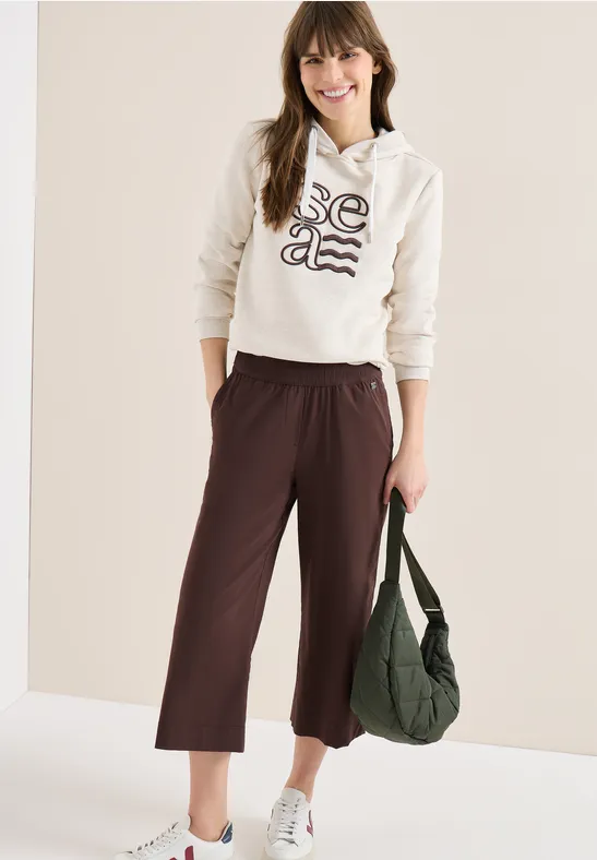 High Waist Wide Leg Hose im Loose Fit brown cacao