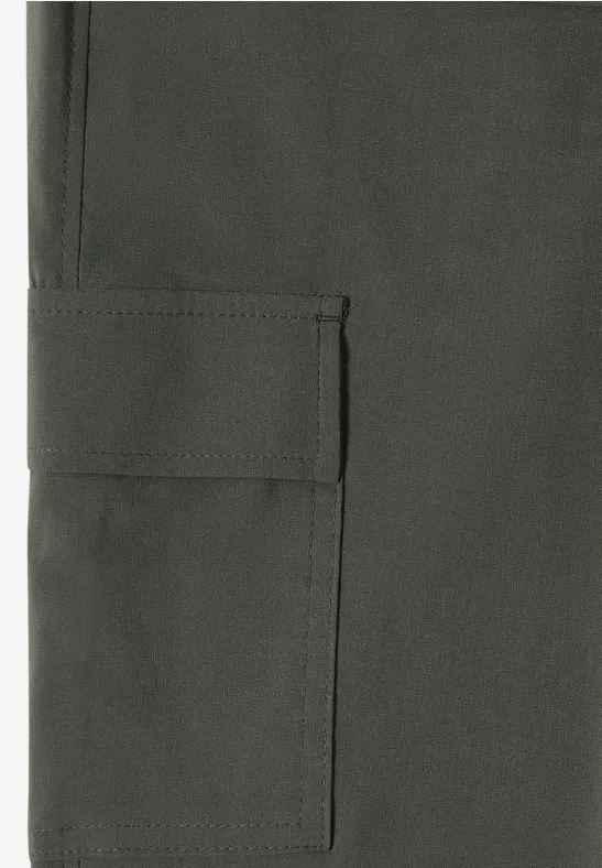 Pantalon Mid Waist Slim Leg au look cargo clear khaki