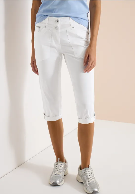 Pantalon 3/4 Slim Leg en Casual Fit White