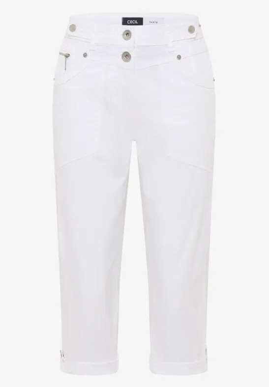 Pantalon 3/4 Slim Leg en Casual Fit White