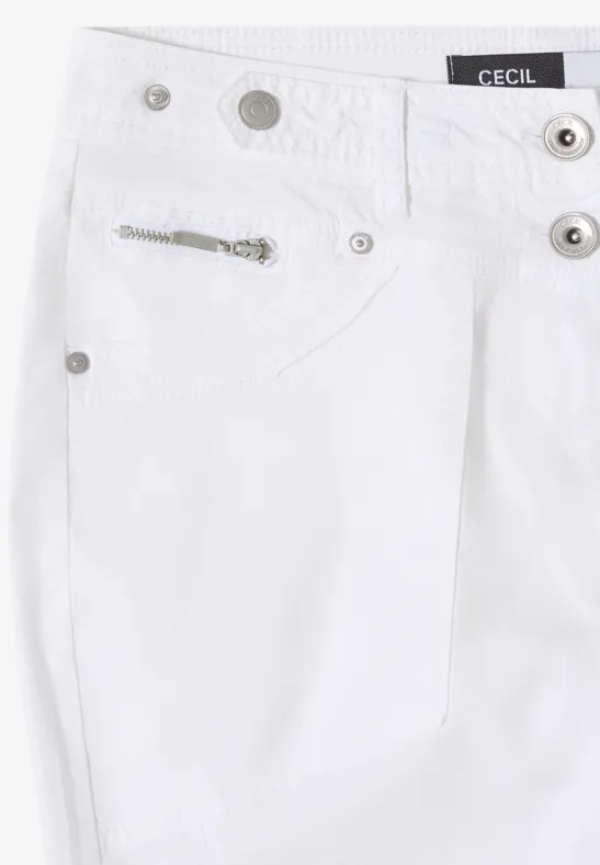 Pantalon 3/4 Slim Leg en Casual Fit White