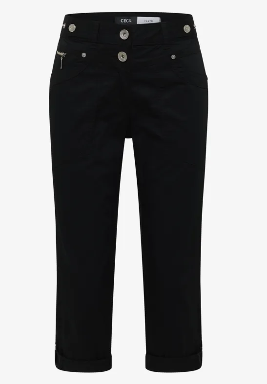 Pantalon 3/4 Slim Leg en Casual Fit Black
