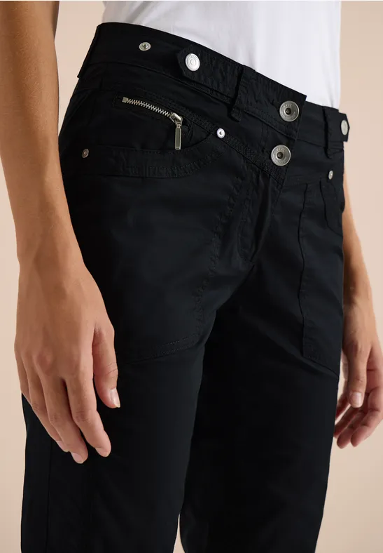 Pantalon 3/4 Slim Leg en Casual Fit Black