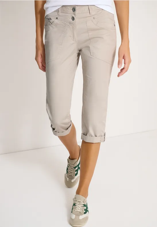 Pantalon 3/4 Slim Leg en Casual Fit grain beige