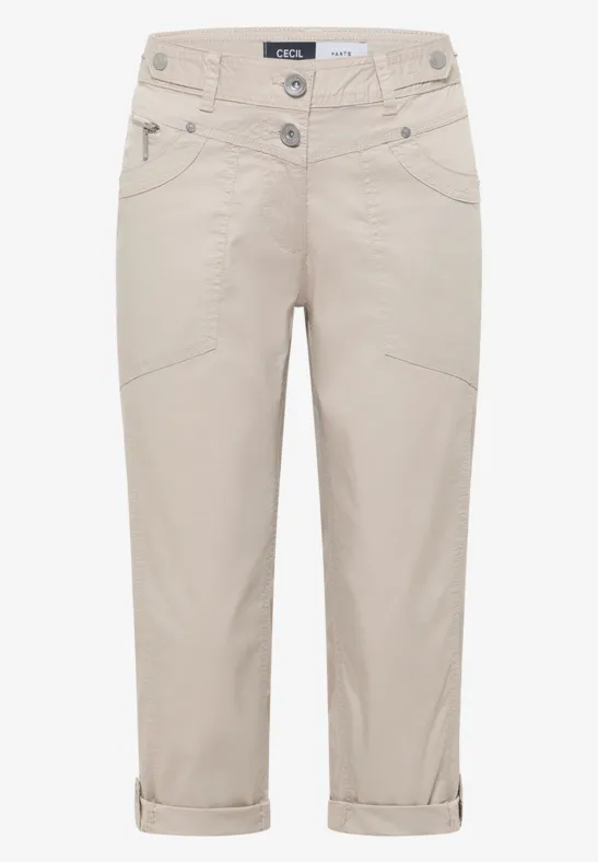 Pantalon 3/4 Slim Leg en Casual Fit grain beige