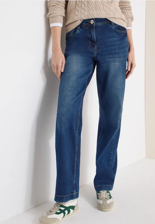 Wide Leg Jeans mid blue wash