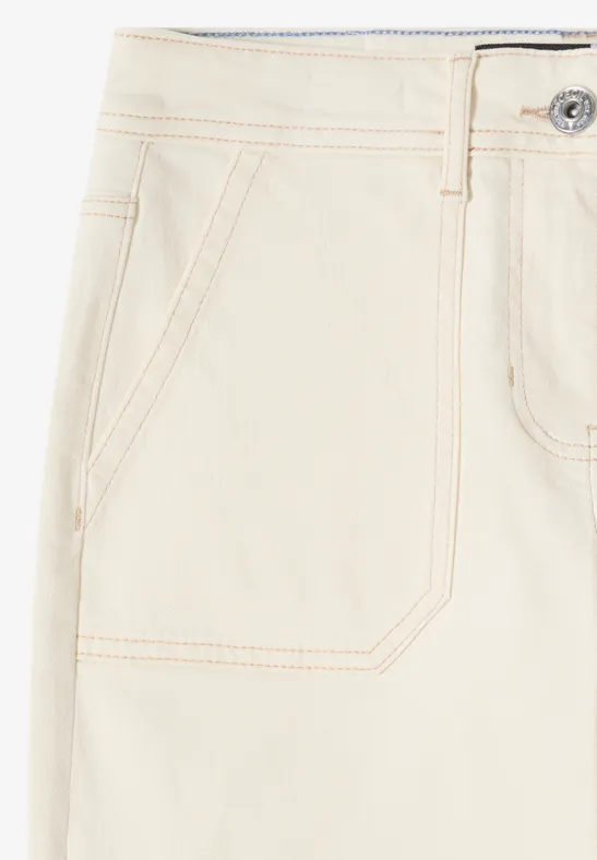 Patch Pocket Jeans pearl beige