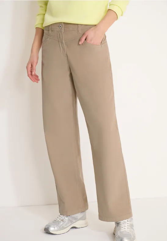 Wide Leg Hose silvery beige