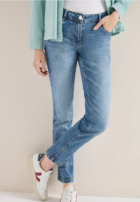 Straight Leg Jeans mid blue wash