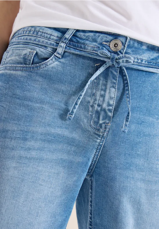 High Waist straight leg jeans met Loose Fit authentic used wash