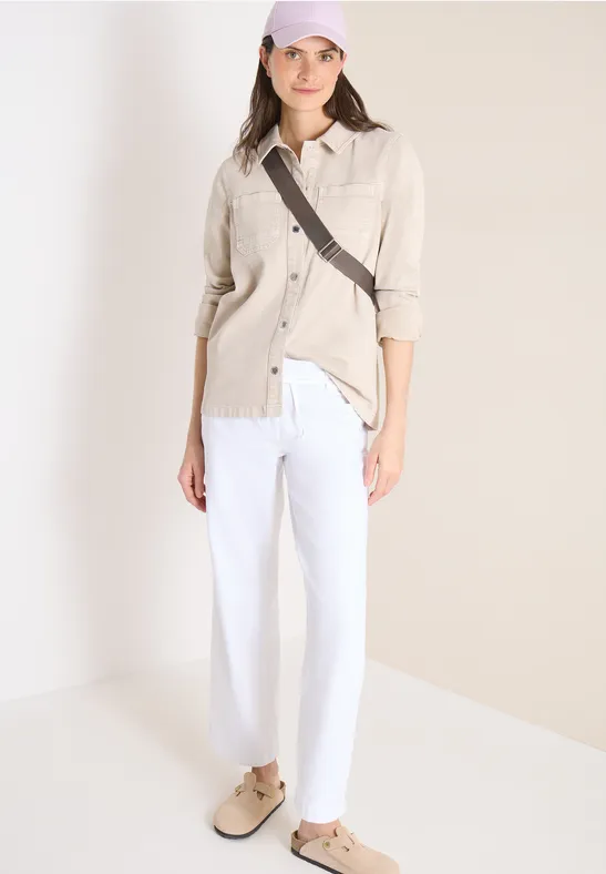 High Waist Wide Leg Jeans im Loose Fit White