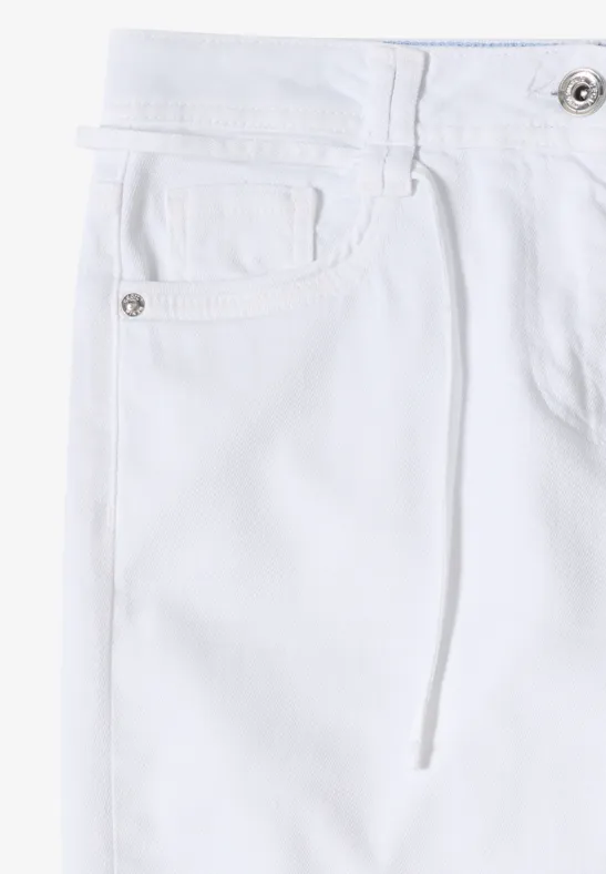 High Waist Wide Leg Jeans im Loose Fit White
